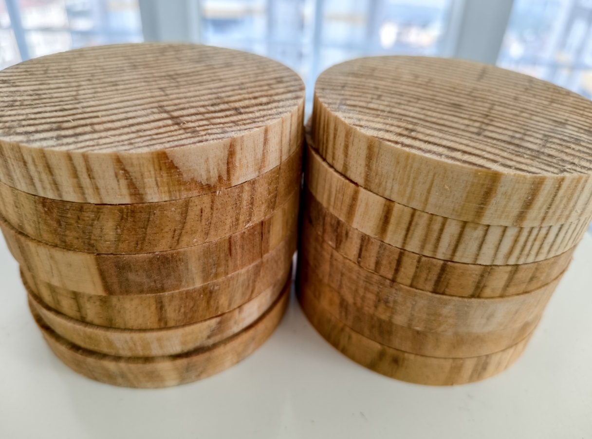 Çıra Kokulu Ahşap Oyun Diski & Kare Blok Seti – Kıymıksız – Ekolojik – 12’li