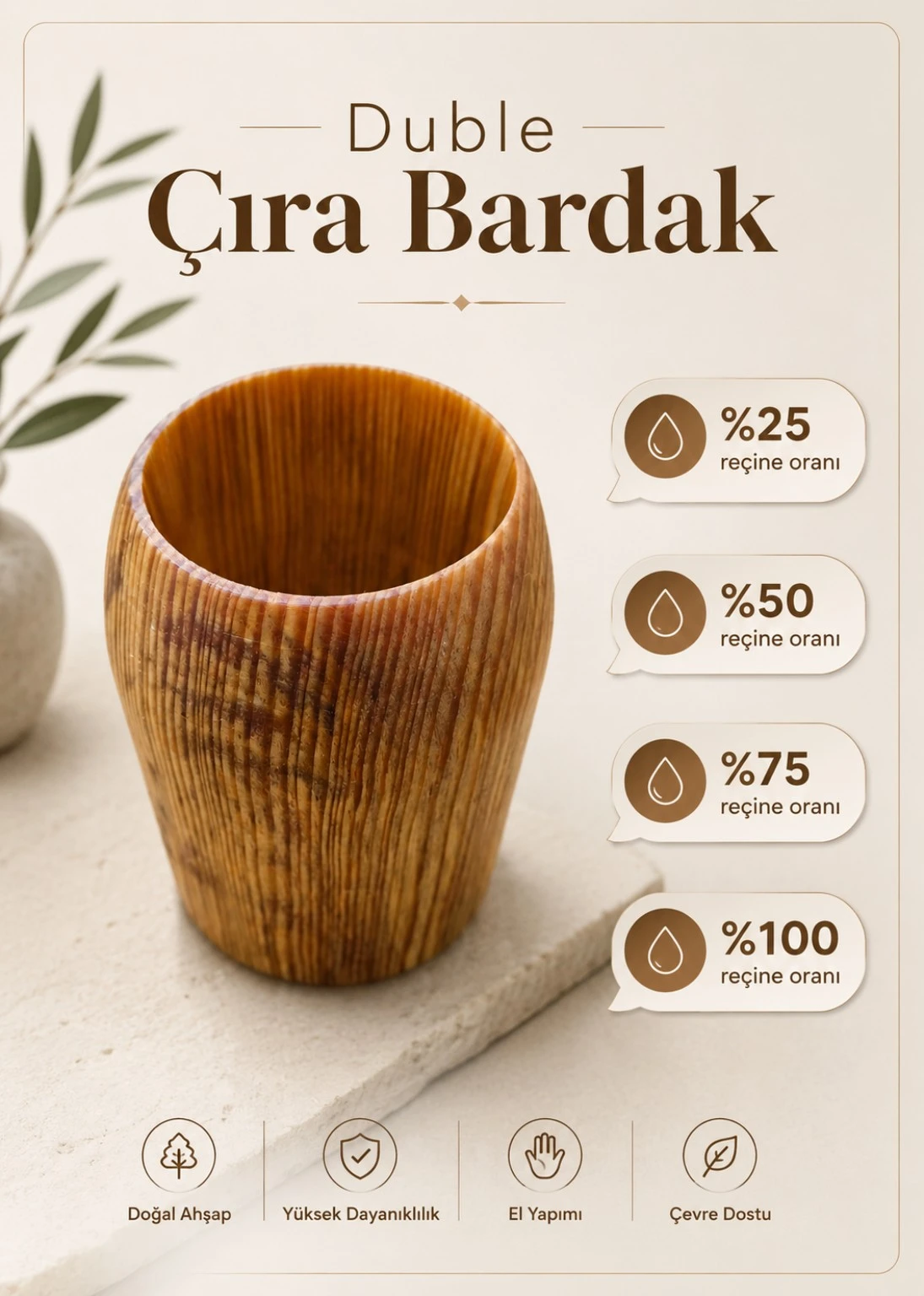 Duble Çıra Bardak 